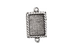 Nunn Design Antique Silver (plated) Mini Ornate Rectangle Bezel Link 24x14mm