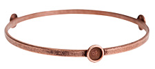Nunn Design Antique Copper (plated) Large Flat Bangle Bracelet w/ Bezels 70mm
