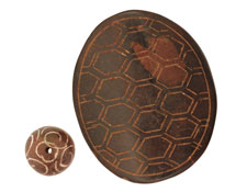 Agalmatolite Carved Turtle 53x44mm, 15mm round