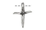 Rustic Charms Sterling Silver Heavy Cross Pendant 20x28mm