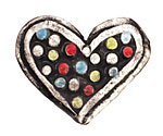 Jangles Ceramic Black Heart Pendant 40-43x35-36mm