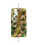 Grace Lampwork Green w/ Silver Foil Kalera 26-27x38-29mm