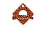 TierraCast Antique Copper (plated) Hammered Square Toggle Clasp 18xmm,23bar