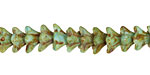 Czech Glass Picasso Blue Green 5 Point Bellflower 6x9mm