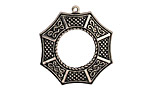 Stampt Antique Pewter (plated) Bagua Pendant 24x26mm