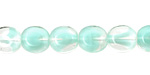 Czech Glass Crystal/Mint Julep Beveled Oval 10x9mm