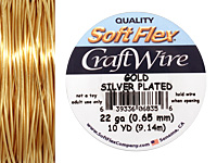 Soft Flex Silver Plated Gold Craft Wire 22 gauge, 10 yards