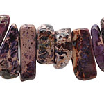 Purple Impression Jasper Flat Freeform Drop 7-15x12-30mm