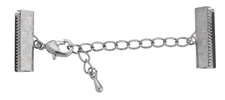 Artistic Wire Hematite Mesh Clasp (w/ Extension Chain & Lobster Clasp) 18mm