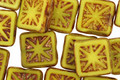 Czech Glass Sunshine Picasso Flower Window Square 10mm