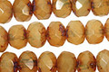 Czech Glass Toast Picasso Fire Polished Rondelle 6x9mm