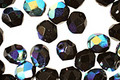 Czech Fire Polished Glass Jet AB Round 6mm