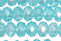 Aquamarine Crystal Faceted Rondelle 6mm