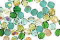 Czech Fire Polished Glass Green Mix Round 4mm