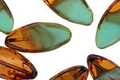 Czech Glass Mint Chocolate Horse Eye 18x8mm