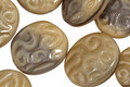 Czech Glass Mushroom Scrolling Oval 16x14mm