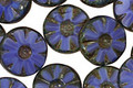 Czech Glass Denim Dreams Flower Window Coin 12mm