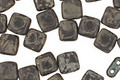 Czech Glass Matte Jet Picasso 2-Hole Tile 6mm