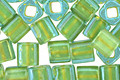 TOHO Aqua (with Opaque Yellow Lining) Cube 4mm Seed Bead