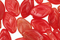 Czech Glass Siam Ruby Leaf Drop 8x12mm
