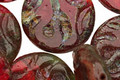 Czech Glass Vintage Christmas Groovy Coin 20mm