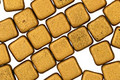 Czech Glass Matte Metallic Goldenrod Square 6mm