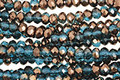 Capri Blue & Oiled Bronze Crystal Faceted Rondelle 3mm