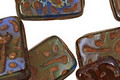 Czech Glass Denim Dreams Groovy Rectangle 18x12mm
