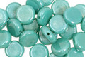 Czech Glass Luster Turquoise Coin 8mm