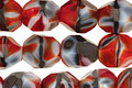 Czech Glass Burning Coals Faceted Nugget 10x8mm