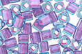 TOHO Aqua (with Bubble Gum Pink Lining) Cube 4mm Seed Bead