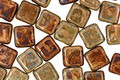 Czech Glass Beige Picasso Square 6mm