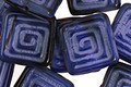 Czech Glass Denim Dreams Tribal Square 14mm