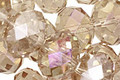 Khaki AB Crystal Faceted Rondelle 14mm