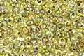 TOHO Rainbow Peridot (with Gold Lining) Magatama 3mm Seed Bead