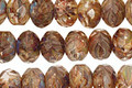 Czech Glass Dark Cartoon Fire Polished Rondelle 6x9mm