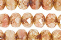 Czech Glass Rustic Rose Picasso Fire Polished Rondelle 6x9mm