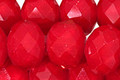 Coral Crystal Faceted Rondelle 14mm