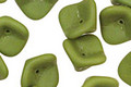 Czech Glass Olive (matte) 3 Petal Bellflower 9x11mm