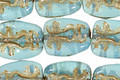 Czech Glass Sky Blue Mask 13x11mm
