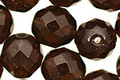 Czech Fire Polished Glass Smoky Topaz Round 12mm