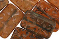 Czech Glass Chocolate Groovy Rectangle 18x12mm