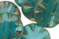 Czech Glass Aquamarine Water Flower Window Cut Coin 18mm