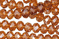 Dark Topaz Crystal Faceted Rondelle 6mm
