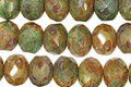 Czech Glass Wildflower Garden Fire Polished Rondelle 6x9mm