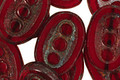 Czech Glass Wine Picasso Dotted Window Oval 18x13mm