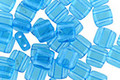 Czech Glass Aquamarine 2-Hole Tile 6mm