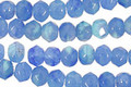 Czech Glass Aquamarine Sky Fire Polished Rondelle 4x5mm
