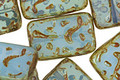 Czech Glass Caribbean Blue Groovy Rectangle 18x12mm