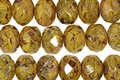 Czech Glass Split Pea Soup Fire Polished Rondelle 6x9mm